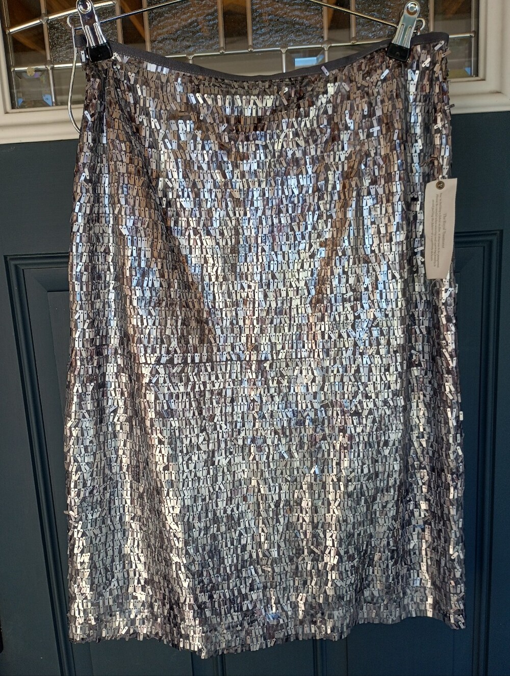 Chico's Sequin Lined Pencil Skirt Sz .5 (Reg Sz 6) Holiday Festive New Year's E